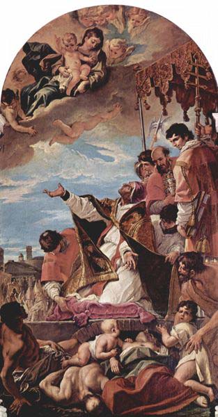 Sebastiano Ricci Furbitte Papst Gregor des Groben  bei Maria